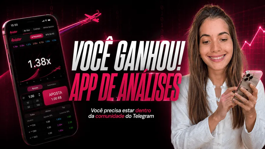 Você ganhou! App de Análises — você precisa estar dentro da comunidade do Telegram